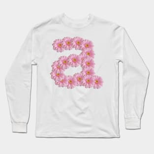 Letter a Pink Gerbera Daisy Long Sleeve T-Shirt